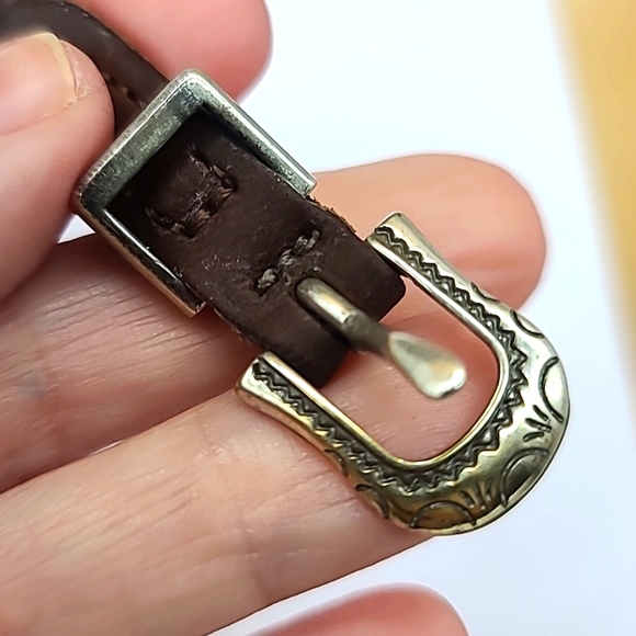 Brighton Vintage 1994 "Braided Conch" Brown Braid Leather w Sunrise Etched Face! - Picture 7 of 14